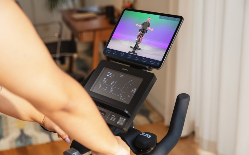 Trainer-led workout on screen