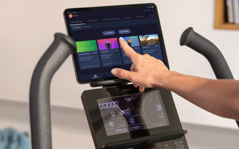 Select a JRNY workout on a tablet